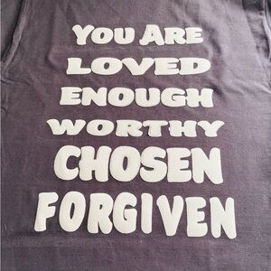 Gray Graphic Tee with Inspirational Text